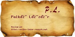 Palkó Lázár névjegykártya